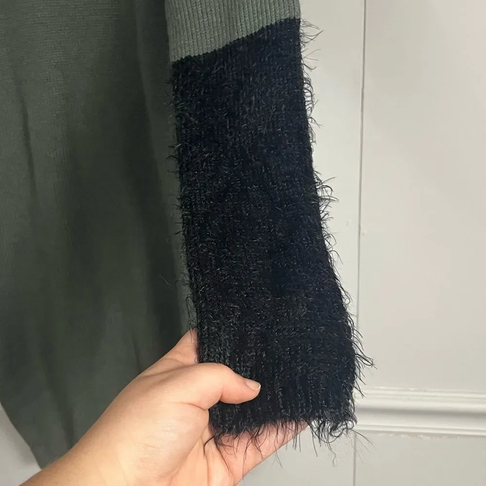 Cheap Monday Half Knit Dress Long Sleeves Green/Black Size Small - Picture 3 of 6